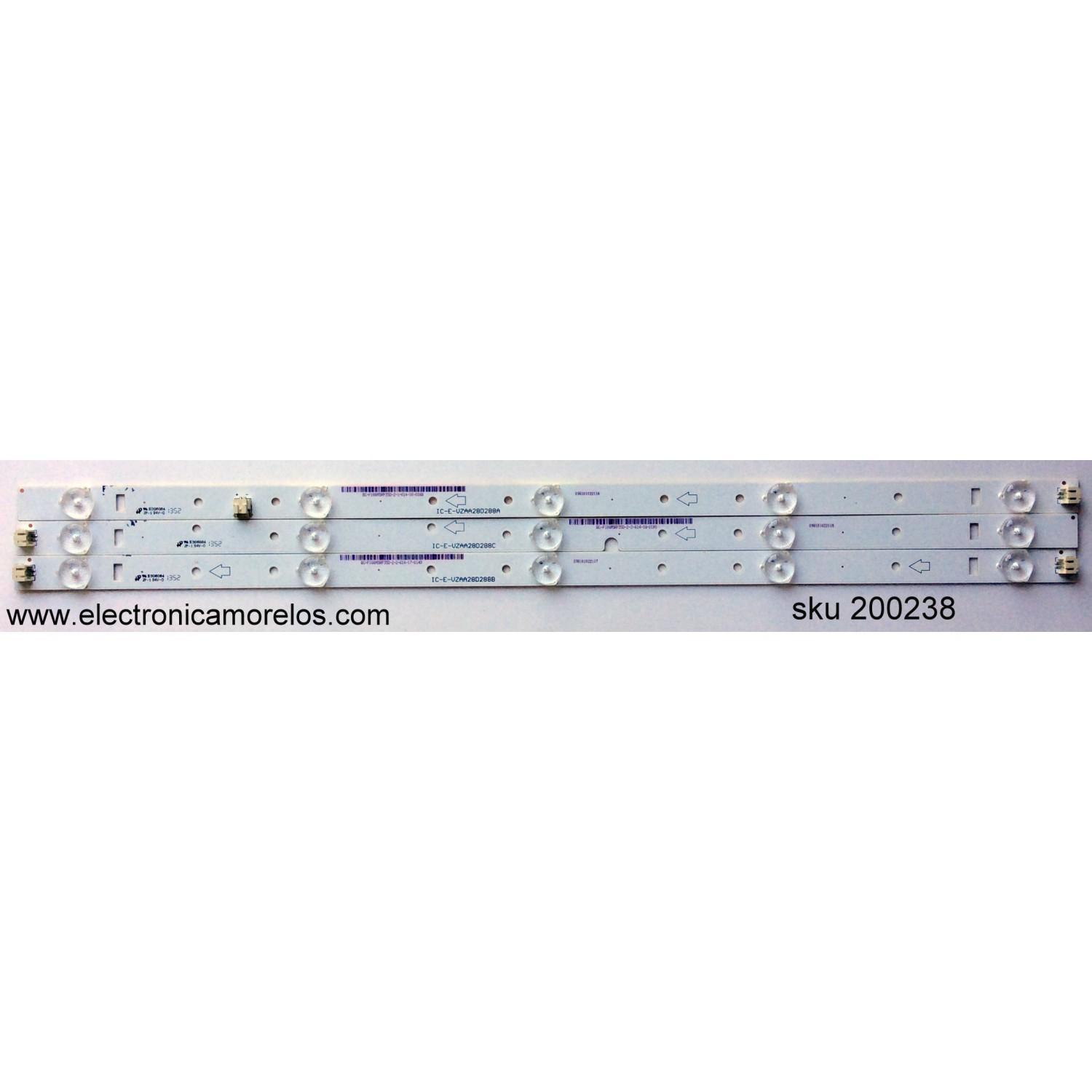 KIT DE LED PARA TV/JVC EM28T TH10EF140302275 /E306084 / IC-E-VZAA28D288C / IC-E-VZAA28D288B / IC-E-VZAA28D288A